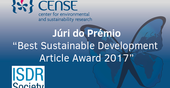 CENSE no júri do prémio “Best Sustainable Development Article Award 2017”