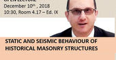 Palestra “Static and Seismic Behaviour of Historical Masonry Structures"