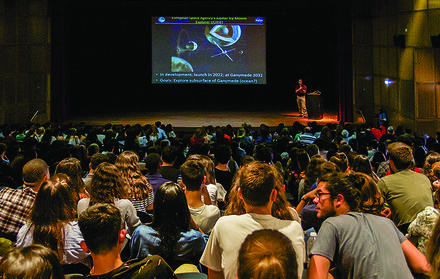 Jared Espley, scientist at the NASA Goddard Space Center, gives lecture at EXPO 