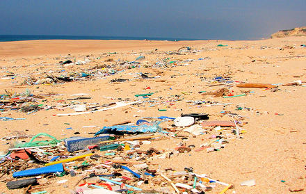 praia com lixo