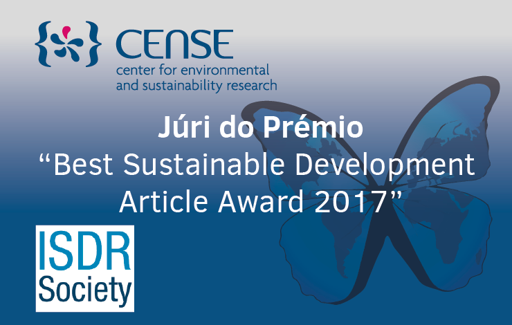 CENSE no júri do prémio “Best Sustainable Development Article Award 2017”